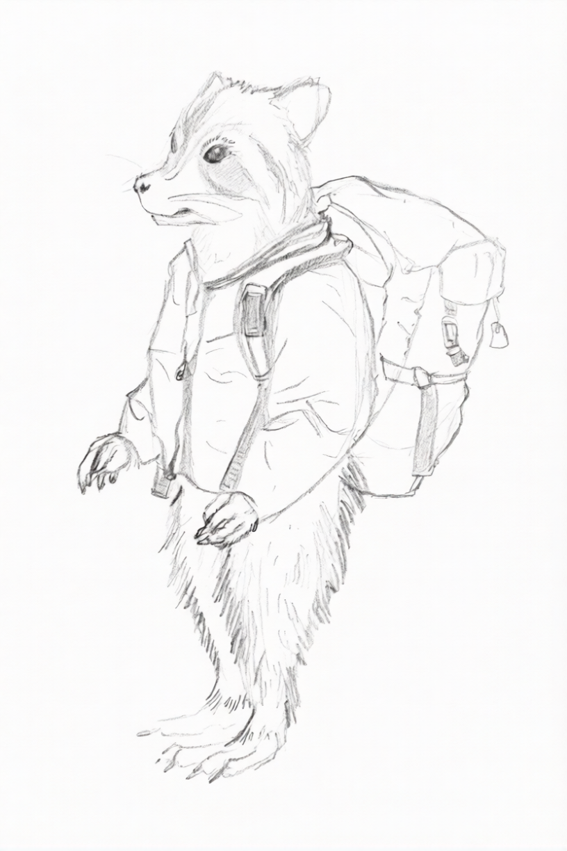 Backpack drawing.