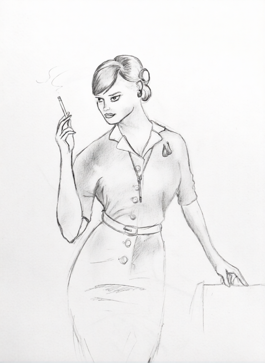 Joan Holloway drawing.