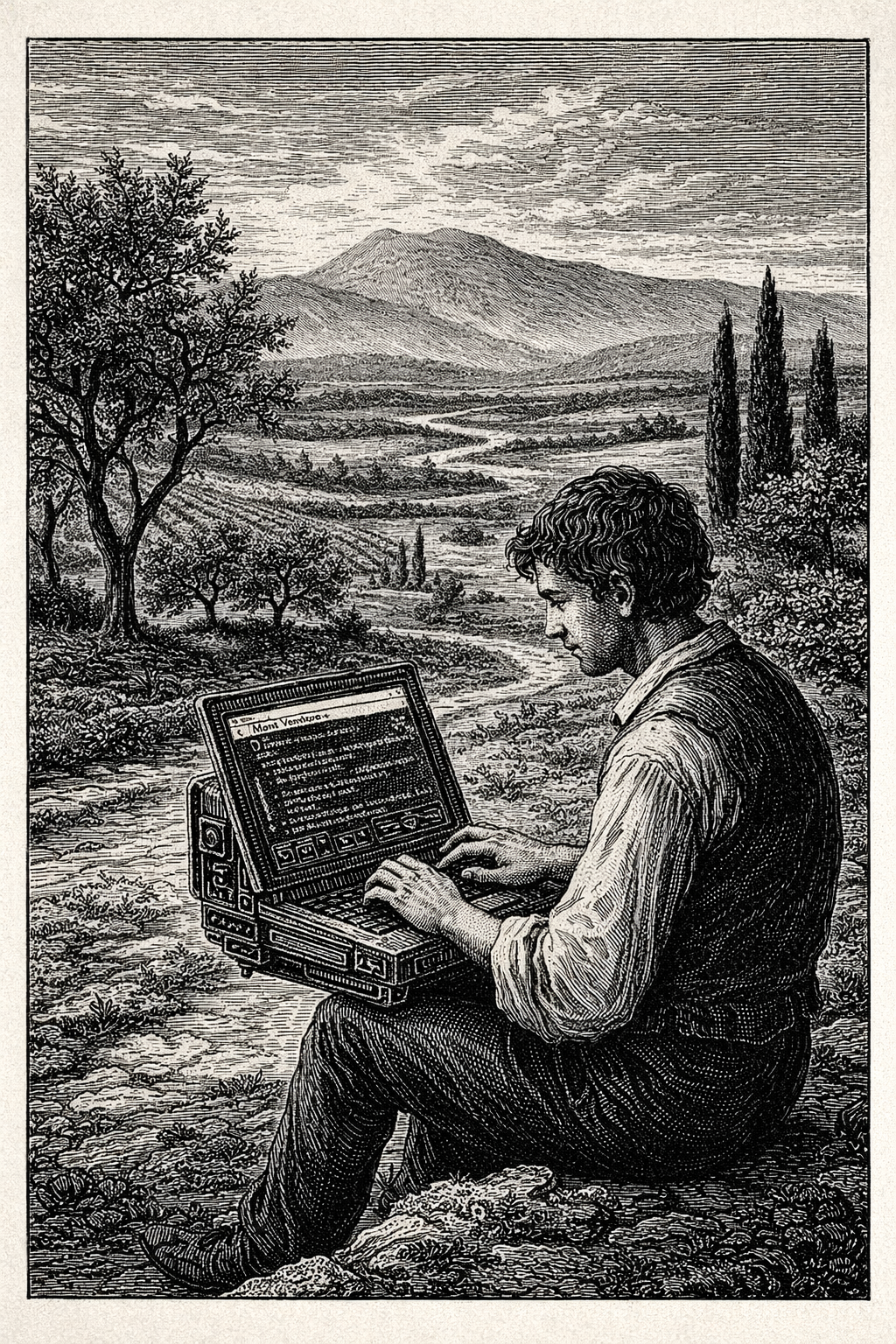 Création web en harmonie avec l'environnement, illustration gravure