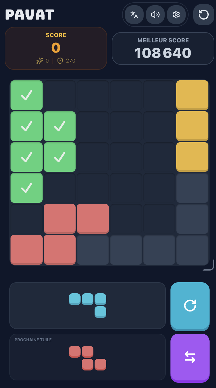 Aperçu du puzzle game Pavat.